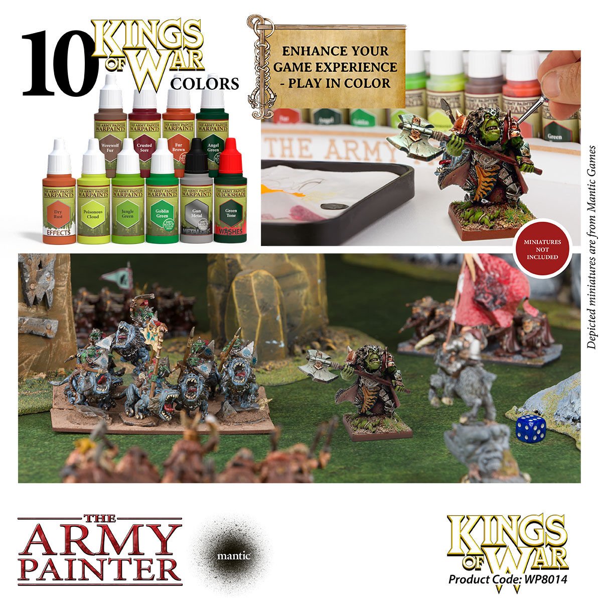 Warpaints Kings of War Greenskins schilder set (The Army Painter) - Draakestein -